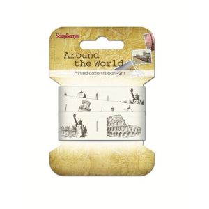 Wstążka bawełniana ScrapBerry's 25mm x 2m, Around the World